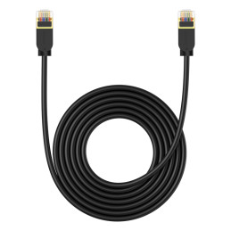 Baseus greitas RJ45 kat. 7 10Gbps 5m plonas juodas