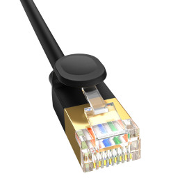 Baseus greitas RJ45 kat. 7 10Gbps 5m plonas juodas