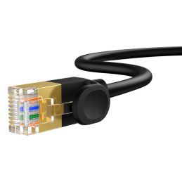 Baseus greitas RJ45 kat. 7 10Gbps 5m plonas juodas