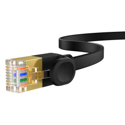 Baseus greitas RJ45 kat. 7 10Gbps 2m plokščia juoda
