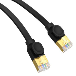 Baseus greitas RJ45 kat. 7 10Gbps 2m plokščia juoda
