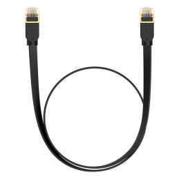 Baseus greitas RJ45 kat. 7 10 Gbps 0,5 m plokščia juoda