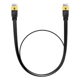 Baseus greitas RJ45 kat. 7 10 Gbps 0,5 m plokščia juoda