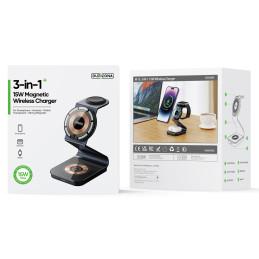 Duzzona W15 MagSafe 3in1 indukcinis įkroviklis – skaidrus