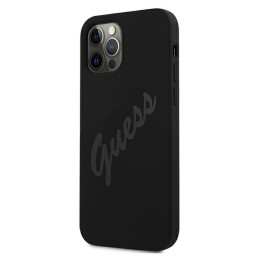 Guess Script Vintage dėklas, skirtas iPhone 12 Pro Max - juodas