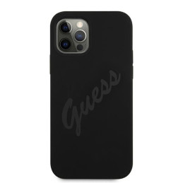 Guess Script Vintage dėklas, skirtas iPhone 12 Pro Max - juodas
