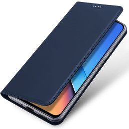 Dux Ducis Skin Pro ekologiškos odos dėklas, skirtas Xiaomi Redmi 12 / Redmi 12R - mėlynas