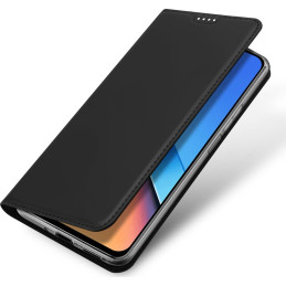 Dux Ducis Skin Pro ekologiškos odos dėklas, skirtas Xiaomi Redmi 12 / Redmi 12R - juodas