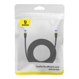 Baseus greitas interneto kabelis RJ45 cat.7 10Gbps 3m pintas juodas