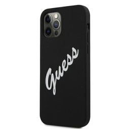 Guess Silicone Vintage dėklas, skirtas iPhone 12 Pro Max - juodai baltas