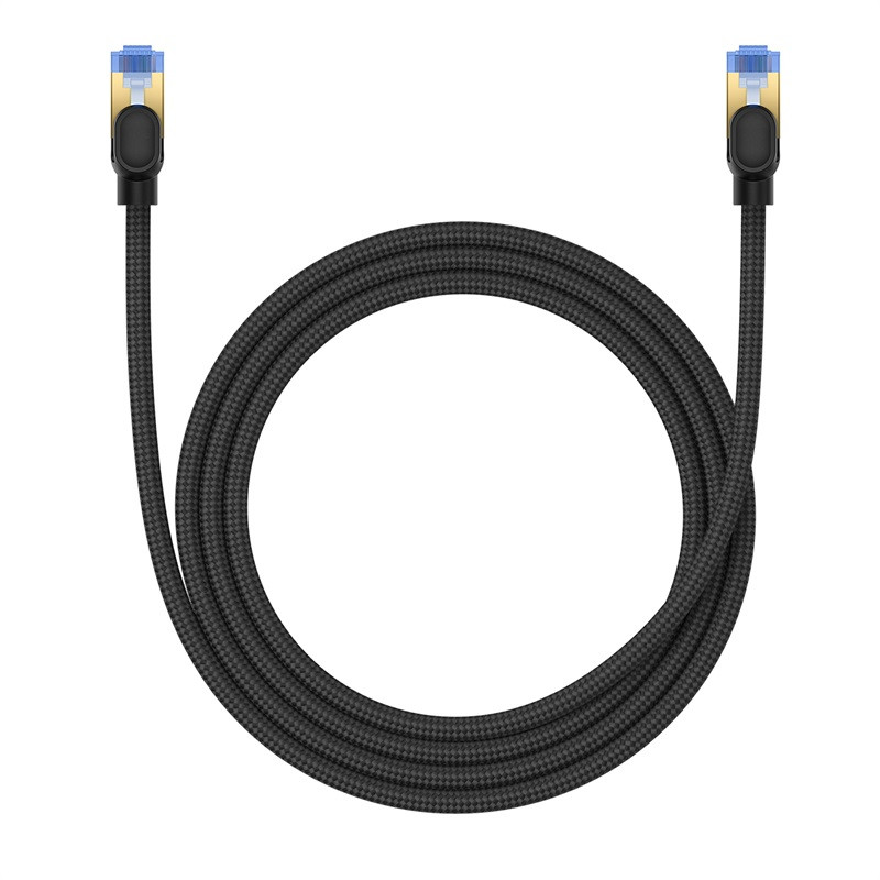 Baseus greitas interneto kabelis RJ45 cat.7 10Gbps 1,5m pintas juodas