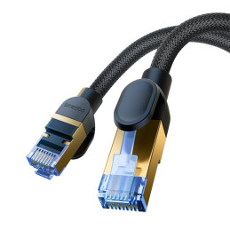 Baseus greitas interneto kabelis RJ45 cat.7 10Gbps 1,5m pintas juodas