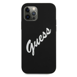 Guess Silicone Vintage dėklas, skirtas iPhone 12 Pro Max - juodai baltas