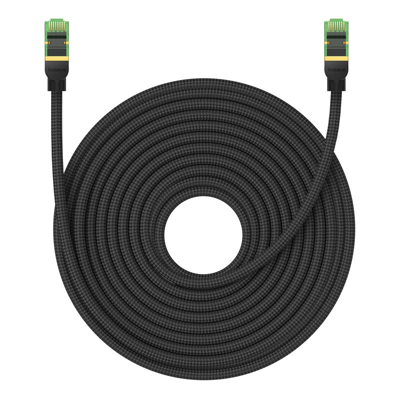 Baseus greitas RJ45 kat. 8 40Gbps 20m pinti juodi
