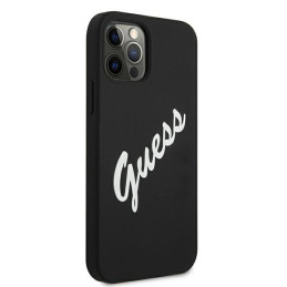 Guess Silicone Vintage dėklas, skirtas iPhone 12 Pro Max - juodai baltas