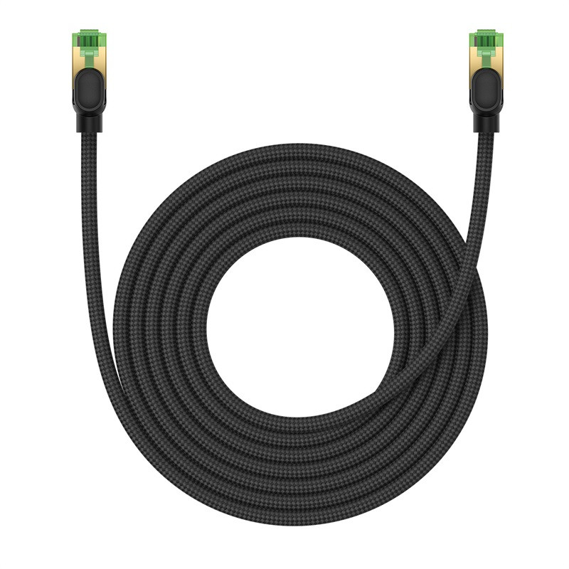 Baseus greitas tinklo kabelis RJ-45 cat.8 40Gbps 5m pintas - juodas
