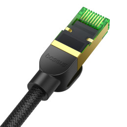 Baseus greitas RJ45 kat. 8 40Gbps 0,5m pinti juodi