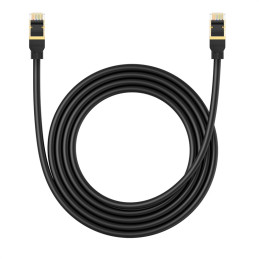 Baseus greitas tinklo kabelis RJ-45 cat.8 40Gbps 2m apvalus - juodas