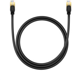 Baseus greitas tinklo kabelis RJ-45 cat.8 40Gbps 1m apvalus - juodas
