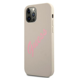 Guess Silicone Vintage dėklas, skirtas iPhone 12 / iPhone 12 Pro - pilka ir rožinė