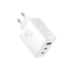 Baseus Cube Pro 65W GaN įkroviklis 2x USB-C USB-A - baltas