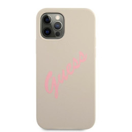 Guess Silicone Vintage dėklas, skirtas iPhone 12 / iPhone 12 Pro - pilka ir rožinė
