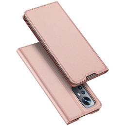 Dux Ducis Skin Pro ekologiškos odos dėklas, skirtas Xiaomi Redmi 12 / Redmi 12R - rožinis