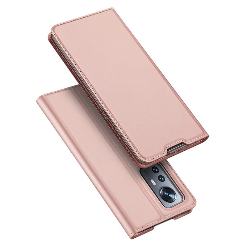 Dux Ducis Skin Pro ekologiškos odos dėklas, skirtas Xiaomi Redmi 12 / Redmi 12R - rožinis