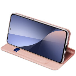 Dux Ducis Skin Pro ekologiškos odos dėklas, skirtas Xiaomi Redmi 12 / Redmi 12R - rožinis
