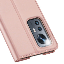 Dux Ducis Skin Pro ekologiškos odos dėklas, skirtas Xiaomi Redmi 12 / Redmi 12R - rožinis