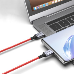Ugreen US294 USB-C – USB-C 3A 480Mb/ s kabelis 1m – raudonas
