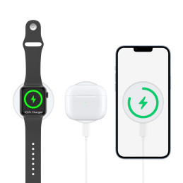 Choetech T603-F MagSafe indukcinis įkroviklis su laikikliu - baltas