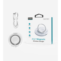 Choetech T603-F MagSafe indukcinis įkroviklis su laikikliu - baltas