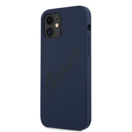 Guess Script Vintage dėklas iPhone 12 mini - mėlynas