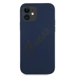 Guess Script Vintage dėklas iPhone 12 mini - mėlynas