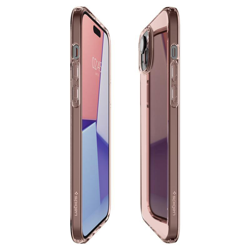 Spigen Crystal Flex dėklas iPhone 15 Plus - rožinis ir skaidrus
