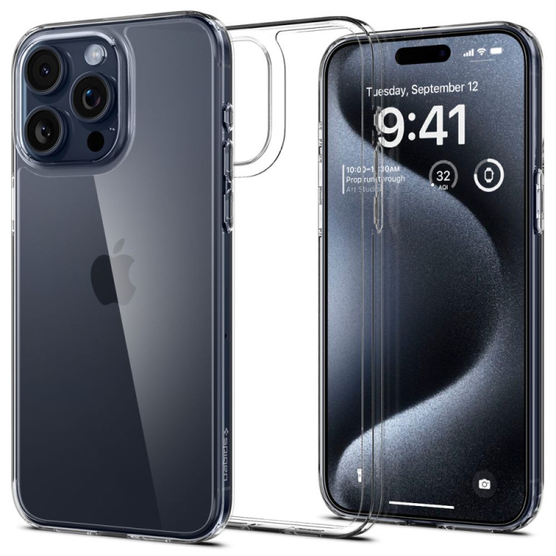Spigen Airskin Hybrid dėklas iPhone 15 Pro - skaidrus
