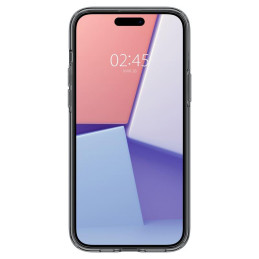 Spigen Crystal Flex dėklas iPhone 15 Plus - pilkas ir skaidrus