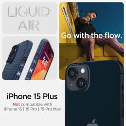 Spigen Liquid Air dėklas iPhone 15 Plus - mėlynas