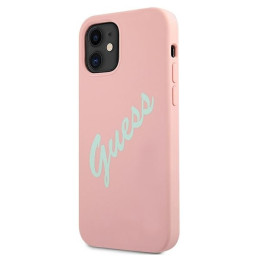 Guess Silicone Vintage dėklas iPhone 12 mini - rožinė ir žalia