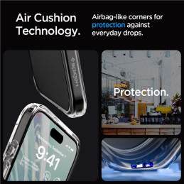 Spigen Crystal Hybrid dėklas iPhone 15 Pro - skaidrus