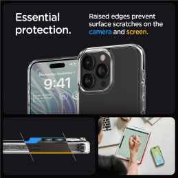 Spigen Crystal Hybrid dėklas iPhone 15 Pro - skaidrus