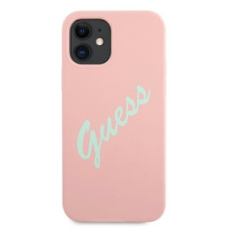 Guess Silicone Vintage dėklas iPhone 12 mini - rožinė ir žalia