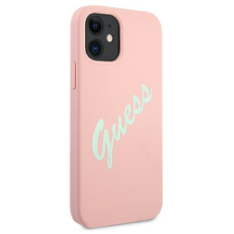 Guess Silicone Vintage dėklas iPhone 12 mini - rožinė ir žalia