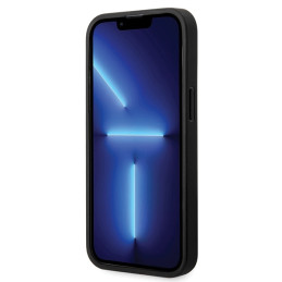 BMW Leather Diamond Pattern dėklas iPhone 14 Pro - juodas