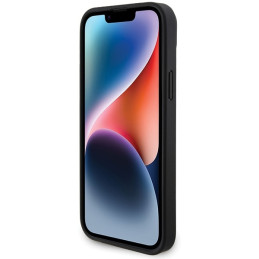 BMW Leather Carbon dėklas iPhone 15 Plus - juodas