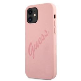 Guess Script Vintage dėklas iPhone 12 mini - rožinis