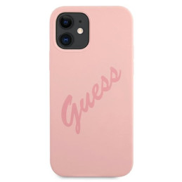 Guess Script Vintage dėklas iPhone 12 mini - rožinis