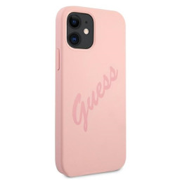 Guess Script Vintage dėklas iPhone 12 mini - rožinis