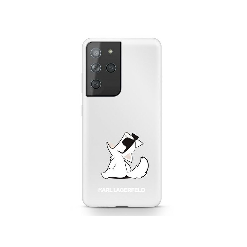 Karl Lagerfeld Choupette Fun dėklas Samsung Galaxy S21 Ultra - skaidrus